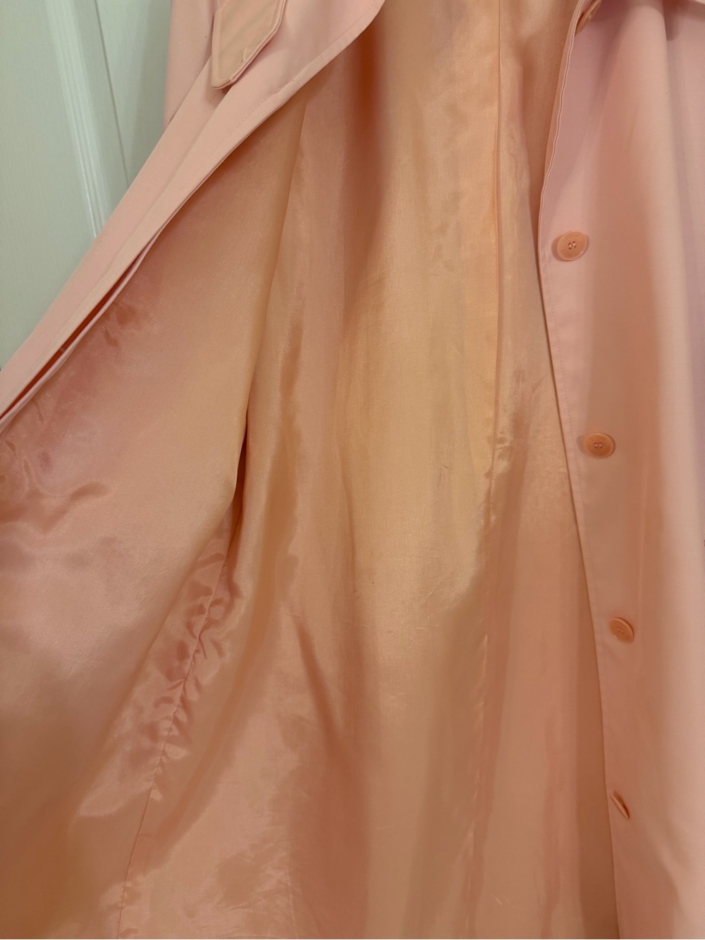 Ralph Lauren Soft Pink Single-Breasted Trench Coat - Picture 3 of 6